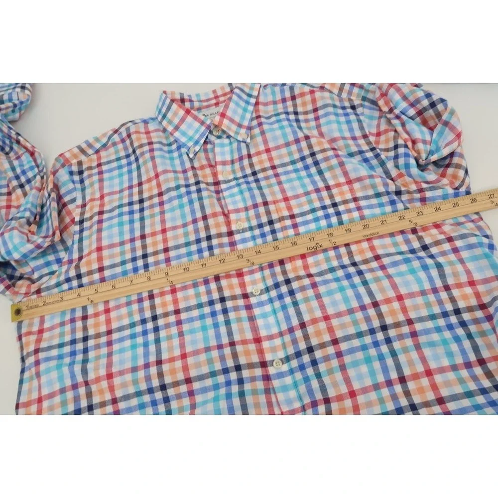 Peter Millar Seaside Shirt Men's XL Button Down Long Sleeve Plaid Tattersall‎